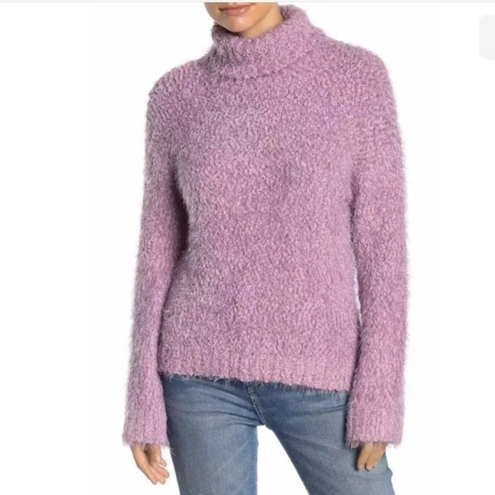 Abound Victoria Fuzzy Knit Turtleneck Pullover Sweater In Lavender Size S NWOT